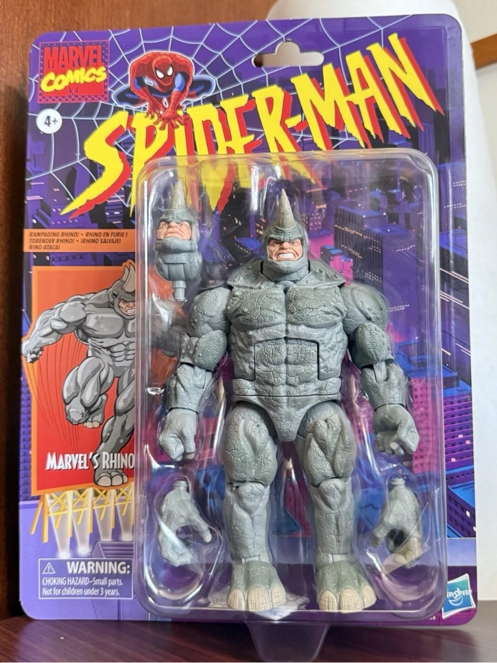 NEW Marvel Legends Rhino, Retro Card Spider-Man Animated Series Action Figure